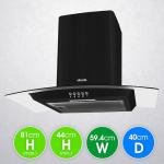 Abode 60cm Curved Glass Black Cooker Hood