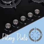 Cookology 70cm Black Gas-on-Glass Hob
