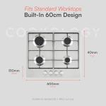 Cookology 60cm Stainless Steel 4 Burner Gas Hob