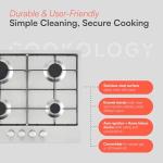 Cookology 60cm Stainless Steel 4 Burner Gas Hob