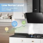 COMFEE' 60cm Black Angled Cooker Hood with Touchscreen