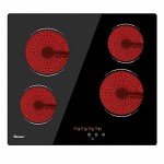 GIONIEN 60cm Black Glass Electric Cooktop