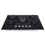Cookology 70cm Black Gas-on-Glass Hob