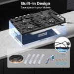 TopStrong 60cm Black Glass Gas Hob - 4 Burners