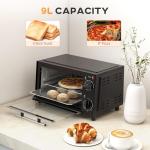 HOMCOM 9L Mini Electric Grill and Toaster Oven