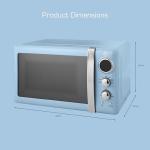 Swan Retro Blue LED Digital Microwave, 20L 800W