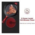 GIONIEN 30cm 2 Zone Ceramic Electric Hob