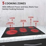 77cm Built-in Electric Ceramic Cooktop with 5 Zones