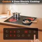 60CM Touch Control 4-Zone Electric Ceramic Hob