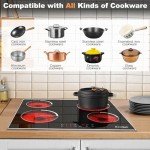 60CM Touch Control 4-Zone Electric Ceramic Hob