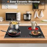 60CM Touch Control 4-Zone Electric Ceramic Hob