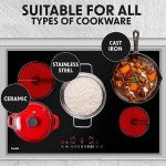 Baridi 77cm Black Glass Ceramic Hob with 5 Zones