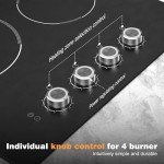 4 Zone Ceramic Electric Hob with Knob Control