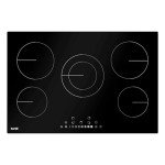 Baridi 77cm Black Glass Ceramic Hob with 5 Zones