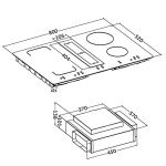 SIA 80cm Black Induction Hob with Downdraft Extractor