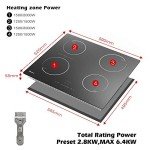 GlONlEN 60cm Plug-in Induction Hob, 4 Rings