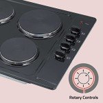 Cookology 60cm Black Electric Hotplate Cooktop