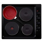 Cookology 60cm Black Electric Hotplate Cooktop