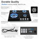 SNDOAS Black Glass 4-Burner Gas Hob