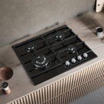 SNDOAS Black Glass 4-Burner Gas Hob