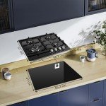 SNDOAS Black Glass 4-Burner Gas Hob