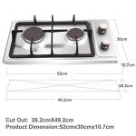 Noxton 2-Burner Built-in Gas Hob, Stainless Steel