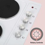 Cookology 60cm White Electric Hotplate Cooktop