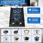 TopStrong 30cm 2-Burner Gas Cooktop with Safety
