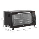 HOMCOM 9L Mini Electric Grill and Toaster Oven