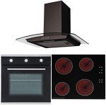 SIA 60cm Black Oven with Ceramic Hob & Hood