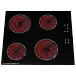 SIA 60cm Black Oven with Ceramic Hob & Hood