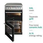 Amica 50cm Electric Double Cavity Cooker - Silver