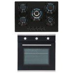 SIA 60cm Black Electric Oven & 70cm Gas Hob