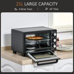 HOMCOM 21L Countertop Mini Oven and Grill