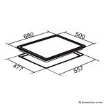 SIA 60cm Black Built Under Double Oven & 70cm Gas Hob