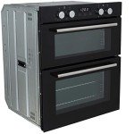 SIA 60cm Black Built Under Double Oven & 70cm Gas Hob