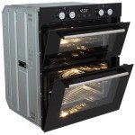 SIA 60cm Black Built Under Double Oven & 70cm Gas Hob