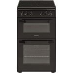 Hotpoint 50cm Double Electric Cooker - Black