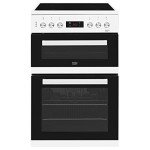 Beko 60cm Double Oven Ceramic Cooker in White