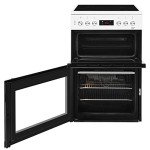 Beko 60cm Double Oven Ceramic Cooker in White