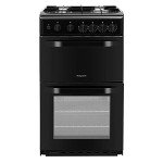 Hotpoint 50cm Black Double Cavity Gas Cooker