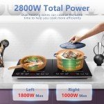 AMZCHEF Portable Double Induction Cooker with Timer