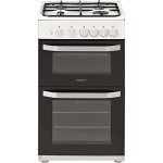 Hotpoint 50cm Double Gas Cooker in White