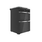 Indesit 60cm Double Oven Gas Cooker - Black