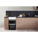 Hotpoint 50cm Double Gas Cooker in White