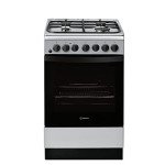 Indesit 50cm Dual Fuel Silver Cooker