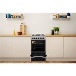 Indesit 50cm Dual Fuel Silver Cooker