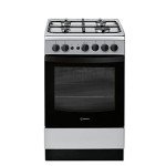 Indesit 50cm Silver Gas Cooker IS5G1PMSS