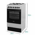 Indesit 50cm Dual Fuel Silver Cooker