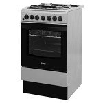 Indesit 50cm Dual Fuel Silver Cooker